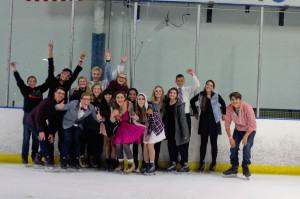 The fun just keeps on rolling! Students pose for a group picture at the Iceoplex in Escondido after homecoming. This after party was organized by seniors Hannah Sherlock and Jenna Kuebler.