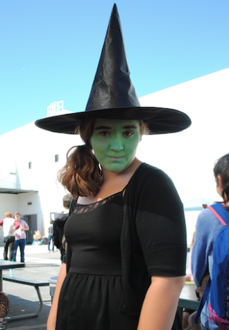 Freshman Madelyn Stennett dresses as Elphaba from the musical "Wicked" on Icon Day.