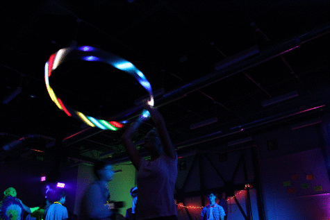 Sophomore Renee Neinhaus twirls her electronic hula hoop.