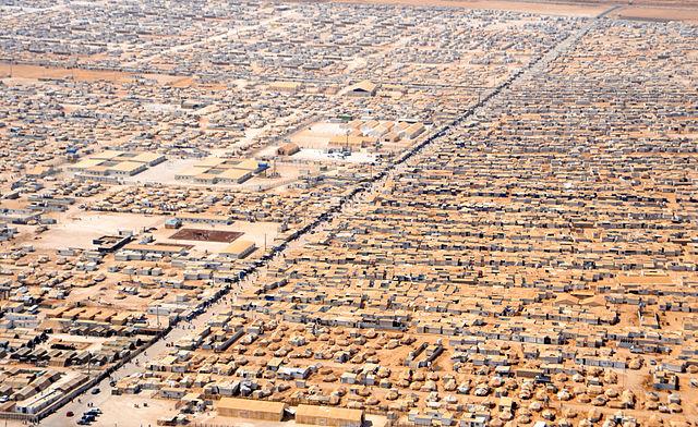 An aerial view of Jordans Zaatri camp for Syrian refugees. Image courtesy of U.S. Department of State. 