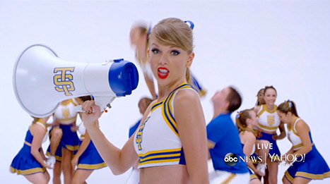Taylor Swift in her music video for her hit song Shake It Off