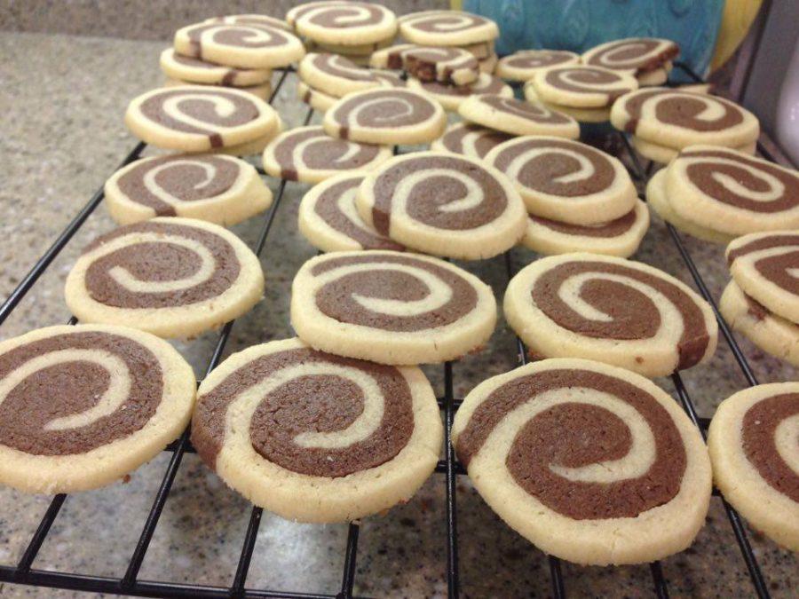 These chocolate vanilla pinwheel cookies were shared with Davis family members. Photo courtesy of Emma Davis.