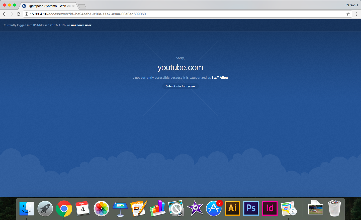 The school wireless Internet blocks YouTube. Photo taken by Rylie Pepper.