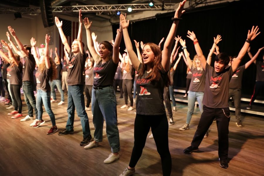 Performers in the spring musical do a number for the last time. Photo credit Crystal Sung.